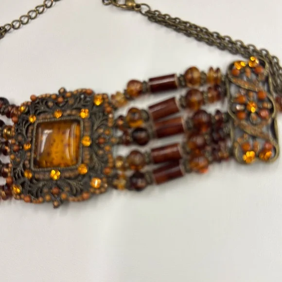 Beaded choker Necklace  vintage looking - Picture 2 of 3